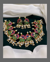 Beautiful multi-Peacock in Kundan - KN00221